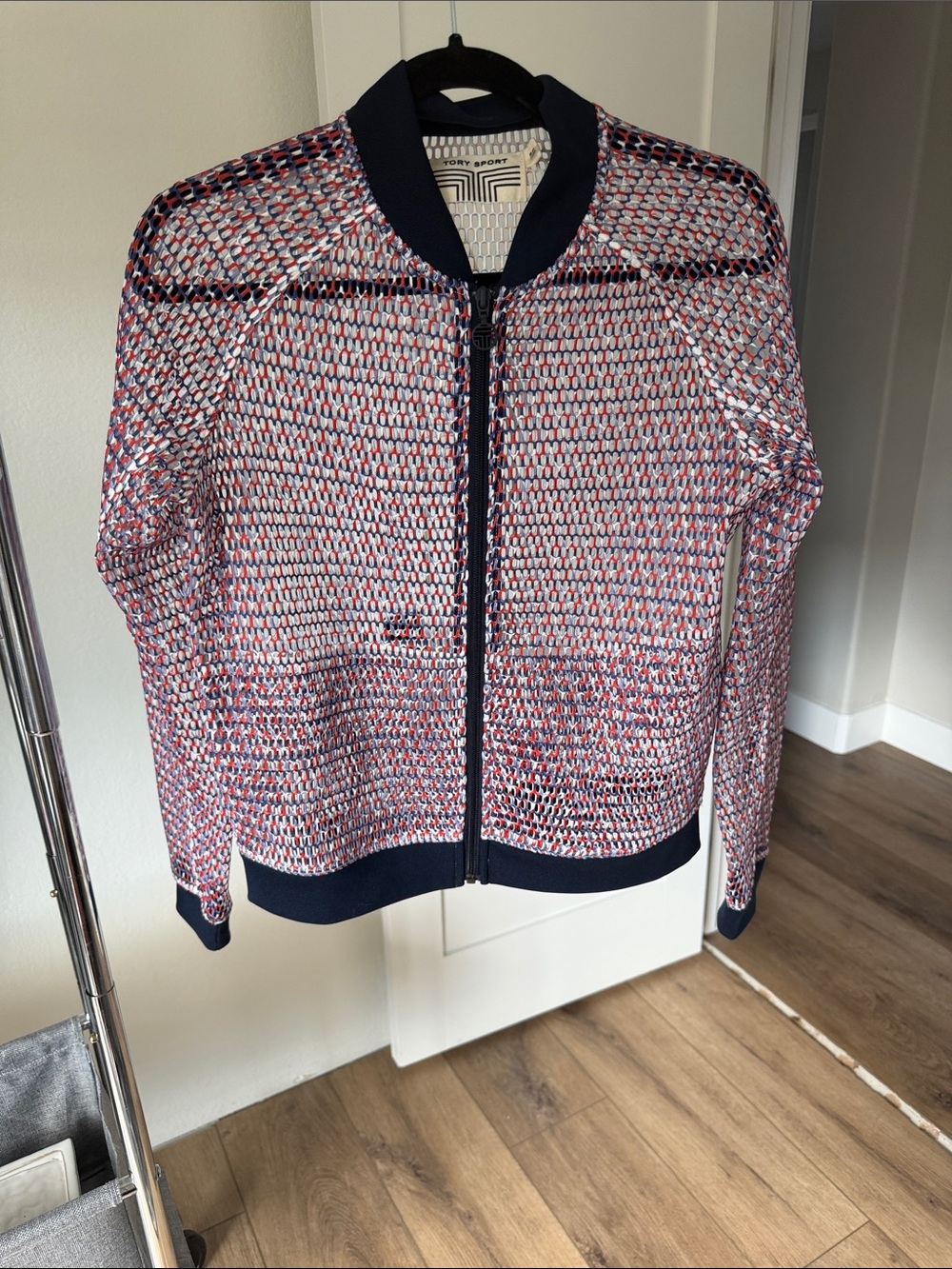 Women’s Tory Burch Golf Navy, Red & White Jacket.